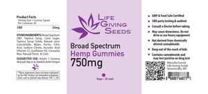 Braod Spectrum 750mg Hemp Gummies (GRAPE)