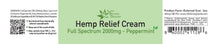 Load image into Gallery viewer, Full Spectrum 2000mg Hemp Relief CREAM- Peppermint (2oz)
