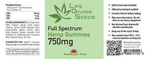 Full Spectrum 750mg Hemp Gummies (Watermelon/Apple)