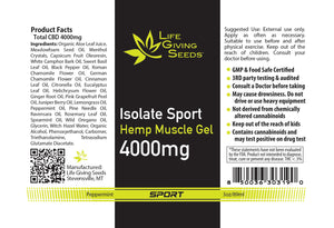 Isolate SPORT 4000mg Hemp Muscle Gel (3oz)